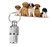 DECOMELODY 2 pièces Médaille Identification Animaux Compagnie Tube Argenté Étiquette Adresse et Pratique pour Collier Chien et Chat Facile à Fixer Prévention Perte