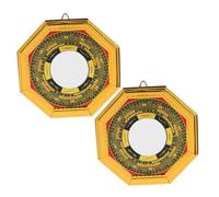 DECOMELODY 2 Pièces Miroir Feng Shui Bagua Protection Énergétique Traditionnelle Chinoise pour Maison et Entreprise Déflecteur Dénergies Négatives pour et Lot