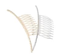DECOMELODY 2 Pièces Peigne à Cheveux Latéral Peigne à Dents Longues et Robustes Design Classique Élégant pour Coiffures Quotidiennes Chignons ou Fixation avec Voiles de Mariage