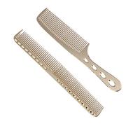 DECOMELODY 2 pièces Peigne Acier Inoxydable et Doré Outils de Coiffure pour Maison et Salon Peignes Antistatiques pour Coiffage et Confortable