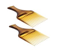 DECOMELODY 2 pièces Peigne Afro Large Dents Plastique Lot de Peigne Démêlant Vintage pour Cheveux Épais et Bouclés Style Rétro Compact pour Femmes et Hommes