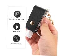 DECOMELODY 2 pièces Porte Bouteille Vide Portable avec Porte Clés Robuste PU Étui Noir pour Bouteille de Voyage Suspendu Sac à Dos Sac à Main
