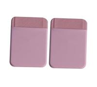 DECOMELODY 2 pièces Porte-Cartes Adhésif Cuir PU pour Téléphone Portable Pochette Arrière Autocollante Rose Maintien Solide et Réutilisable Compatible la Plupart des Smartphones