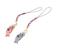 DECOMELODY 2 Pièces Porte-clés Dragonne Téléphone Carpe Rouge et Bleue Accessoires Suspendus pour et Clé