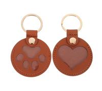 DECOMELODY 2 Pièces Porte-clés Souvenir Poils Animaux PU Cuir Porte-clés Patte Chien Chat Accessoire Léger et Portable pour Garder Mémoire Compagnon