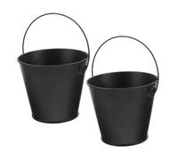 DECOMELODY 2 pièces Seaux à Graisse Noirs avec Poignée Métallique pour Collecte de Graisse Barbecue Cuisine Multifonction