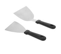 DECOMELODY 2 pièces Set de Spatules Acier Inoxydable pour Cuisine Professionnelle Pelle à Steak et Cuisson Polyvalente Accessoires Ergonomiques Antidérapants pour Maison et Restaurant