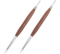 DECOMELODY 2 Pièces Stylo Nail Art Double Ended avec Embouts Silicone pour Dessin et Sculptures Manucure