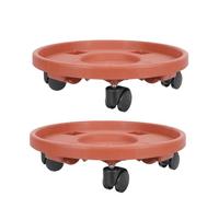 DECOMELODY 2 pièces Support Pot de Fleur Mobile Plastique avec roulettes Plateau Renforcé pour Balcon et Jardin Base Résistante Anti-déformation pour Pots Extérieurs