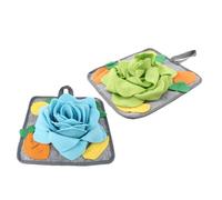 DECOMELODY 2 pièces Tapis Fouille pour Petits Animaux Tapis de Nourrissage Antidérapant Polaire Douce Stimulant pour Lapins Favorise Instinct de Recherche et Réduit Anxiété Lavable Machine