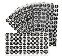 DECOMELODY 20 feuilles Autocollants Numérotés Autoadhésifs Ronds Étanches Pouce pour Étiquetage Inventaire Bureaux et DIY