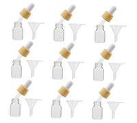 DECOMELODY 20 pièces Lot de Flacons Compte-gouttes Mat Transparent Bouteilles Rechargeables pour Huiles Essentielles avec Pipettes Effet Bois et Petits Entonnoirs Légers et Pratiques pour