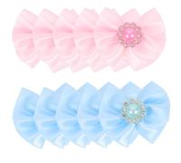 DECOMELODY 20 pièces Noeuds pour Chiens avec Perles Brillantes Accessoires Décoratifs pour Animaux Petits Noeuds Élégants pour Toilettage et Fêtes Bandeaux pour Chiots Accessoires de