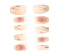 DECOMELODY 24 pièces Faux Ongles à Presser Forme Danseuse Court Couverture Complète Réutilisables Design Brillant Étincelant Ongles Acryliques Faux Brillants pour Femme