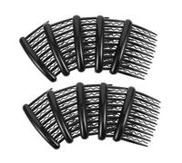 DECOMELODY 24 Pièces Peignes Latéraux Vintage Dents Plastique Noir Lot de Fixation Cheveux Voile Mariée Accessoires Compacts pour Élégantes et Occasions Spéciales