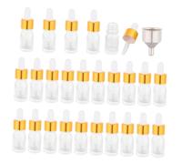 DECOMELODY 25pièces Bouteilles Verre Transparent Avec Pipette Lot De Entonnoir Inoxydable Bouteilles Rechargeables Pratiques Pour Huiles Essentielles Et Parfums