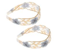 DECOMELODY 2pièces Bandeaux Dentelle Brodée Pour Femmes Lot De Style Pastoral Élégant Pour Soin Du Visage Spa Accessoire Pours Filles s Enseignantes