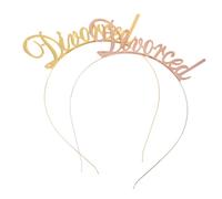 DECOMELODY 2pièces Bandeaux Pour Cheveux Alliage Doré Et or Rose Lot De Inscription Divorcée Accessoires Pour Fête De Divorce Serrage-têtes Confortables Pour Femmes