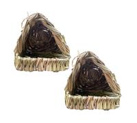 DECOMELODY 2pièces Nichoir à Perroquet Herbe De Mer Tente Suspendue Artisanale pour Calopsittes Et Petits Oiseaux Accessoires De Reproduction pour Cage