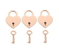 DECOMELODY 3 ensembles Petit Cadenas Cœur avec Clé Lot de Cadenas Durable pour Boîte Rangement Journal Intime Couple Amoureux