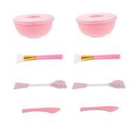 DECOMELODY 3 Ensembles Set Outils Visage Silicone Doux Pinceau Double Tête Multi-usage pour Masque et Nettoyage Bol Mélangeur Compact et Portable pour Soins Beauté