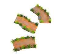 DECOMELODY 3 Pièces Décor Mini Chemin Résine Courbé pour Aquarium et Micro Paysages Pont et Pierre Résistants pour Aménagement Rocaille et Ornement de Jardin Féérique