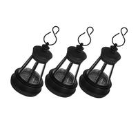 DECOMELODY 3 pièces Lanterne Solaire Plastique Mini LED avec Capteur Automatique Lot de Lampes Suspendues pour Décoration Extérieure de Jardin Éclairage Ambiance Doux et Écoénergétique