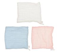 DECOMELODY 3 pièces Lot de Burp Cloths Mousseline de Coton pour Garçon Fille Serviettes Carrées Respirantes et Absorbantes pour Visage Salive et Toilette et Réutilisables Pastel Rose Bleu