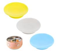 DECOMELODY 3 Pièces Lot de Double Face Silicone Antidérapantes Pads de Fixation pour Supports Portables pour Garçon Fille Jaune Bleu et Blanc Faciles à Nettoyer et Résistants
