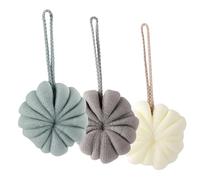 DECOMELODY 3 pièces Lot de Éponges de Bain Exfoliantes Maille Boules de Texture Tendre pour Peau Délicate Mousse Riche pour Nettoyage Profond et Soin Corporel Quotidien