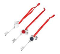 DECOMELODY 3 Pièces Porte Clés de Noël Alliage avec Pendentifs Décorations Suspendues pour Clés et Sapin Assortiment de Couleurs