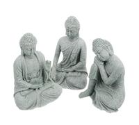 DECOMELODY 3 pièces Sculptures Bouddha en Pierre de Chine pour Méditation Décoration Intérieure Jardin Terrasse Ambiance Paisible