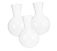 DECOMELODY 3 pièces Set de Vases Verre Transparent pour Hydroponie Décoration Intérieure Support Compatible Vase Tige Unique pour Salon et Table