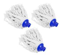 DECOMELODY 3 Têtes de Rechange pour Balai à Franges en Coton Lavable, Absorbant l'eau, Compatible Balai Vissable, Accessoire de Recharge pour Nettoyage Sol Carrelage, Bois, Pierre, Béton