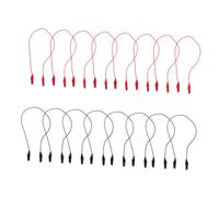 DECOMELODY 30 pièces Lot de Pinces Crocodile avec Câbles Isolés Rouge et Noir Fils de Test Électriques Flexibles pour Multimètre Connexion Circuits Électroniques DIY