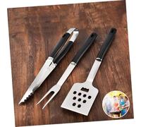 DECOMELODY 3pièces Accessoires Barbecue Acier Inoxydable Outils Résistants pour Grillades Extérieur Coffret Portable avec Pince Fourchette Et Pelle Étui Étanche Léger pour Pique- Et Voyage