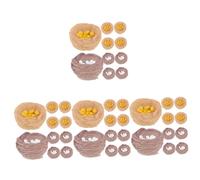 DECOMELODY 4 Ensembles Nid D'oiseau Simulé Mini Maison Faux Nids d'oiseaux Mini Ornement De Maison Décoration Intérieure Décor d'oiseaux Simulés Nid D'oiseau Artificiel Résine 10 Pièces * 4