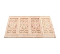 DECOMELODY 4 Pièces Appliques Bois Sculpté Décoratif Européen Non Peint Corbeaux Bois Rustique pour Meubles Portes et Encadrements Ornements de Charme Artisanaux