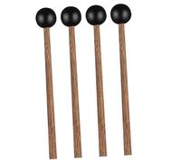 DECOMELODY 4 pièces Baguettes de Percussion Bois pour Tambour Éthéré Maillets Durables avec Tête Caoutchouc Accessoires pour Instruments de Percussion Adaptées Aux Débutants