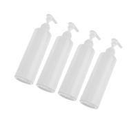 DECOMELODY 4 pièces Bouteilles Pompe Shampooing Blanches Réutilisables pour Maison Distributeur Lotion Liquide