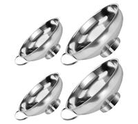 DECOMELODY 4 pièces Entonnoir de Cuisine Inox Large Ouverture Entonnoir Large et Petit Acier Inoxydable pour Transfert Confitures Liquides et Légumineuses Adapté Bocaux et Conserves