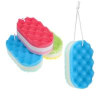 DECOMELODY 4 pièces Éponge de Bain Exfoliante Éponge Corps Douce pour Nettoyage Riche Mousse Accessoire Pratique pour Salle de Bain