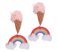 DECOMELODY 4 Pièces Éponge de Bain Maille Forme Crème Glacée Exfoliante et Douce Éponge Loofah pour Accessoires de Salle de Bain pour Nettoyage Corporel