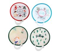 DECOMELODY 4 Pièces Éventails Pliables Ronds Style Polyester pour Garçon Fille Ventilateurs Portables Dété avec Motifs Cartoon Aléatoires Accessoires Décoration Mariage et Fête