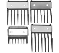 DECOMELODY 4 pièces Kit de Guides de Tondeuse Professionnels Plastique avec Attaches Acier Inoxydable Protège-lames Réglables pour Coupe de Cheveux Précise à Domicile et Salon