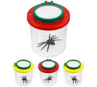 DECOMELODY 4 pièces Kit Observation Insectes pour Garçon Fille avec Loupe Intégrée Boîte Étude et Capture Facile pour Explorateurs Herbe et Apprentissage Plein Air