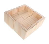 DECOMELODY 4 Pièces Lot de 4 Rehausseurs de Lit Bébé en Bois Massif, Pieds de Support 6X6 CM, Augmentation Hauteur 3 CM, Compatibles Cadres de Lit et Meubles, Protection Sol Antidérapante,