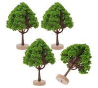 DECOMELODY 4 pièces Lot de Arbres Miniatures en Plastique pour Maquettes de Paysage Décorations de Table Sable et Modélisme Ferroviaire Arbres de Rue Réalistes pour Architecture et Diorama