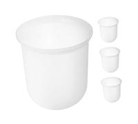 DECOMELODY 4 pièces Lot de Coupes pour Brosse de Toilette Plastique Semi-Transparentes Base et Facile à Nettoyer Accessoires Pratiques pour Salle de Bain Usage Hôtel et Domestique