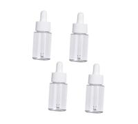 DECOMELODY 4 pièces Lot de Flacons Compte-gouttes Verre Transparent Bouteilles Vides pour Huiles Essentielles Cosmétiques et Sérums avec Pipette et Bouchon Étanche